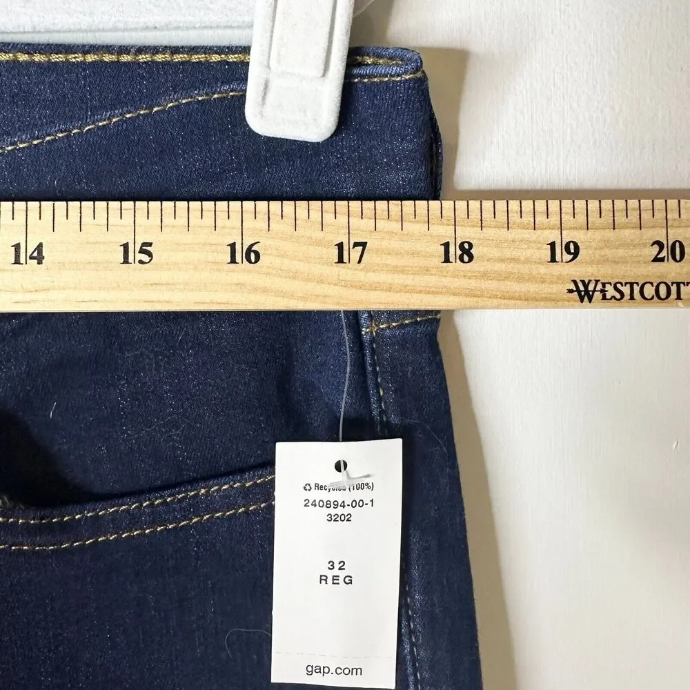 GAP 1969 Jean Women 32 R Dark Wash Stretch Mid Rise Gap For Good True Skinny NWT